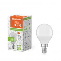 Ledvance E14 LED Lampe Recycled Plastic 4,9W wie 40W warmweißes Licht 2700K - weiß mattierte Glühbirne